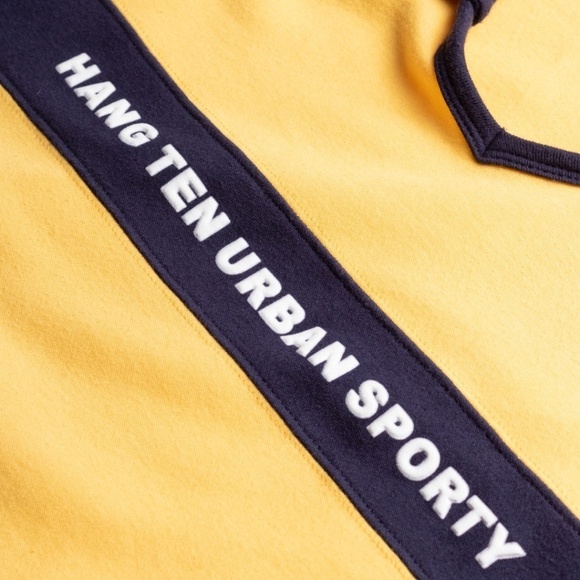 Vintage Hang Ten Urban Sporty Yellow Collared Shirt Large Y2K Surfer Beach - Picture 7 of 9